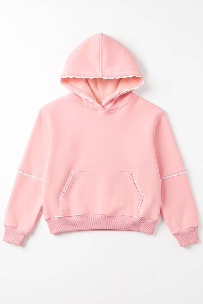 Girl's Hoodie w/ Crochet Trim