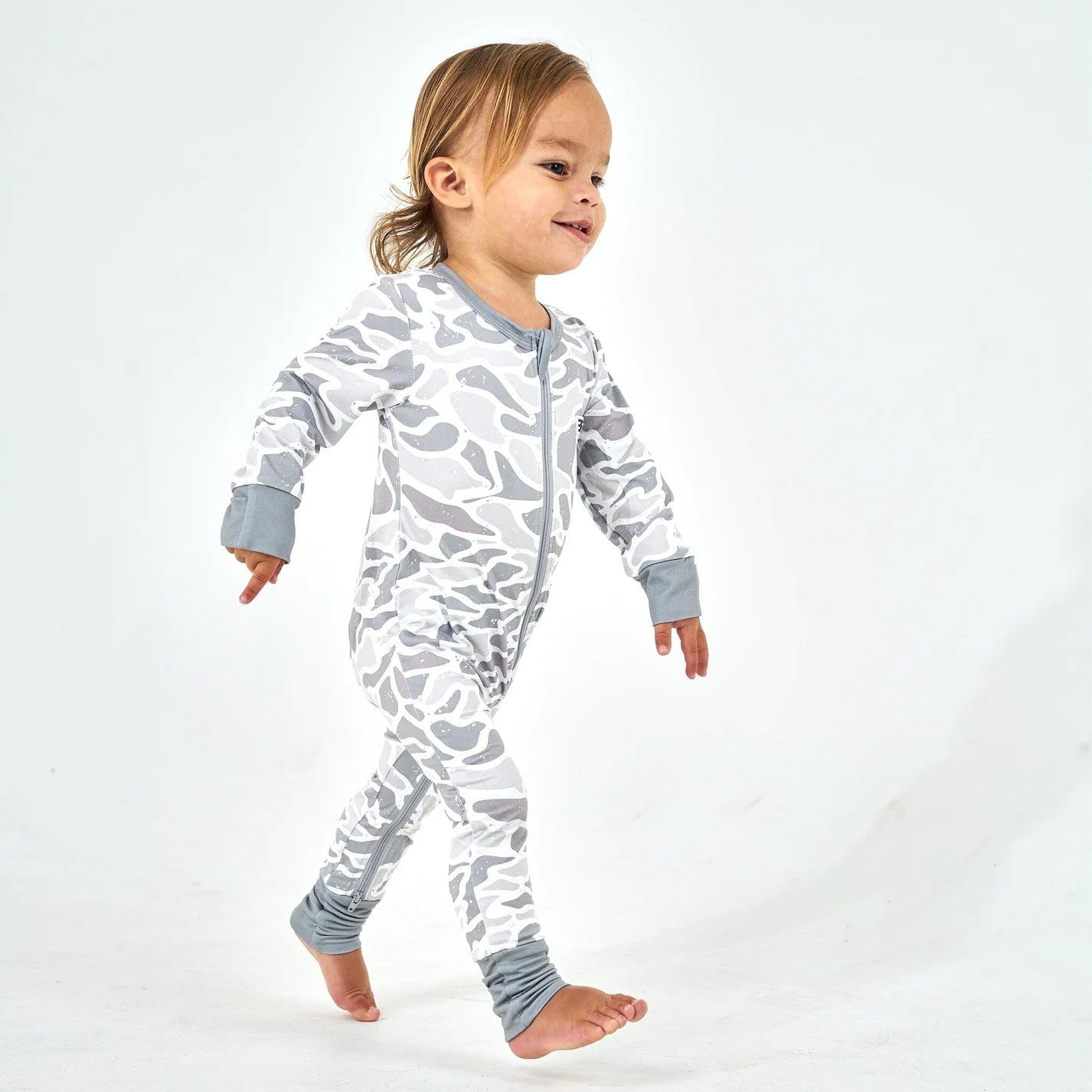 Baby Zip Up- White Camo
