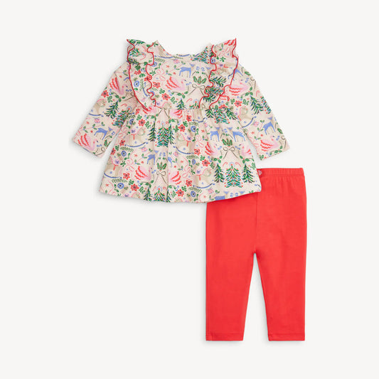 Sugar Plum Dreams Modal Dress W/ Ruff+Legg