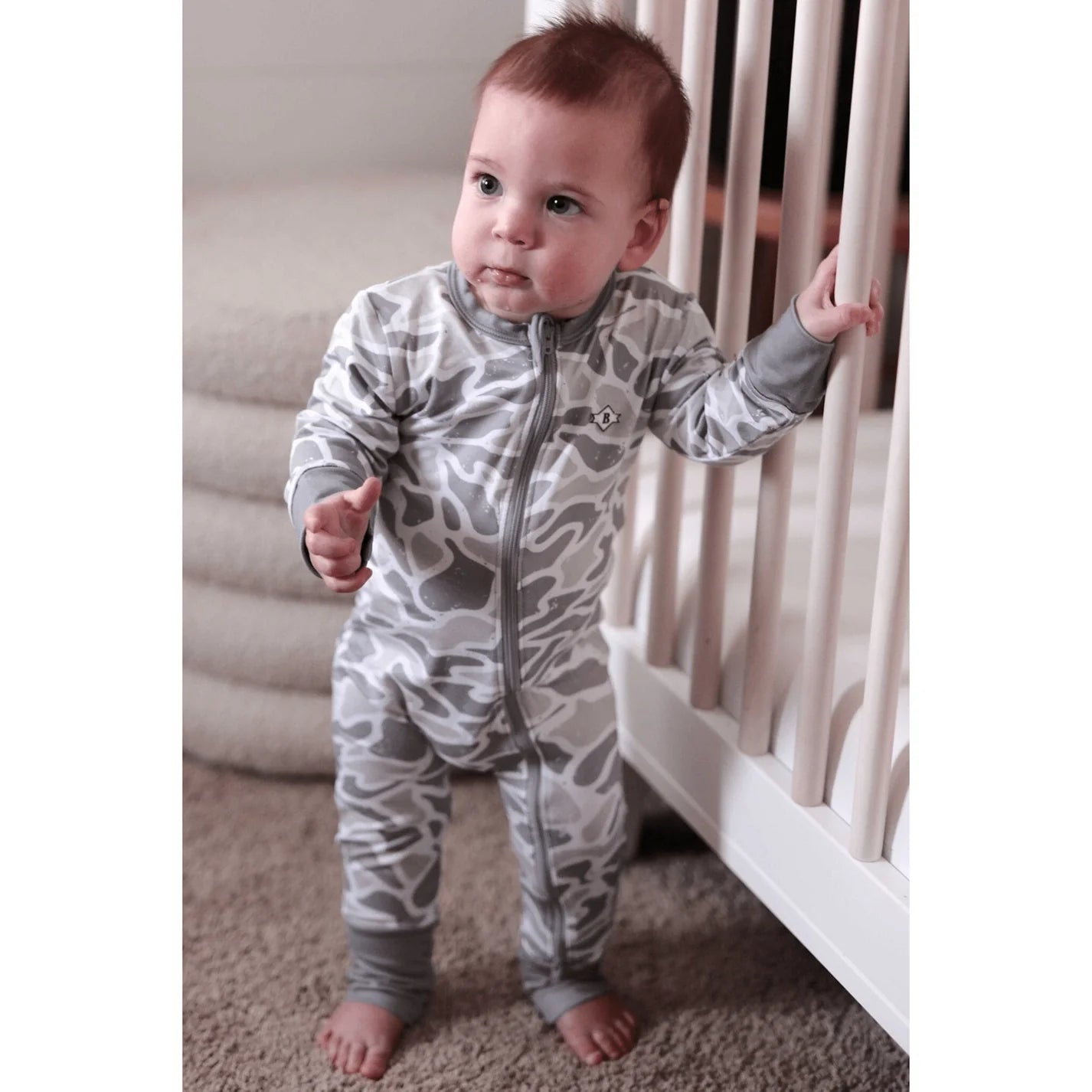 Baby Zip Up- White Camo