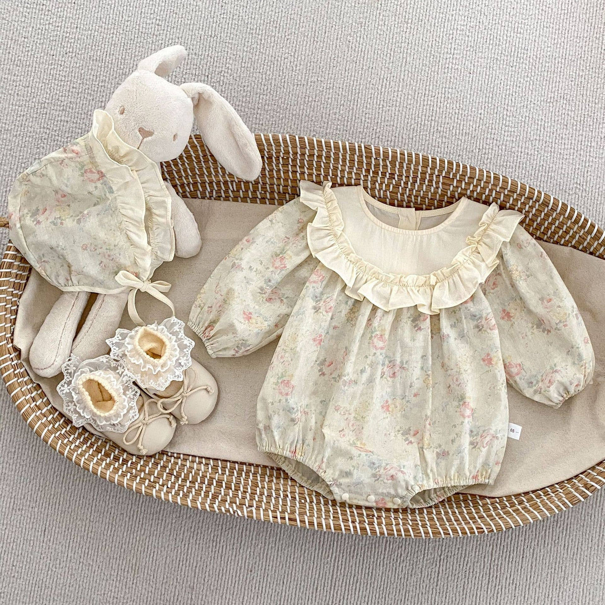 Baby Girl Floral Hooded Romper Multicolor