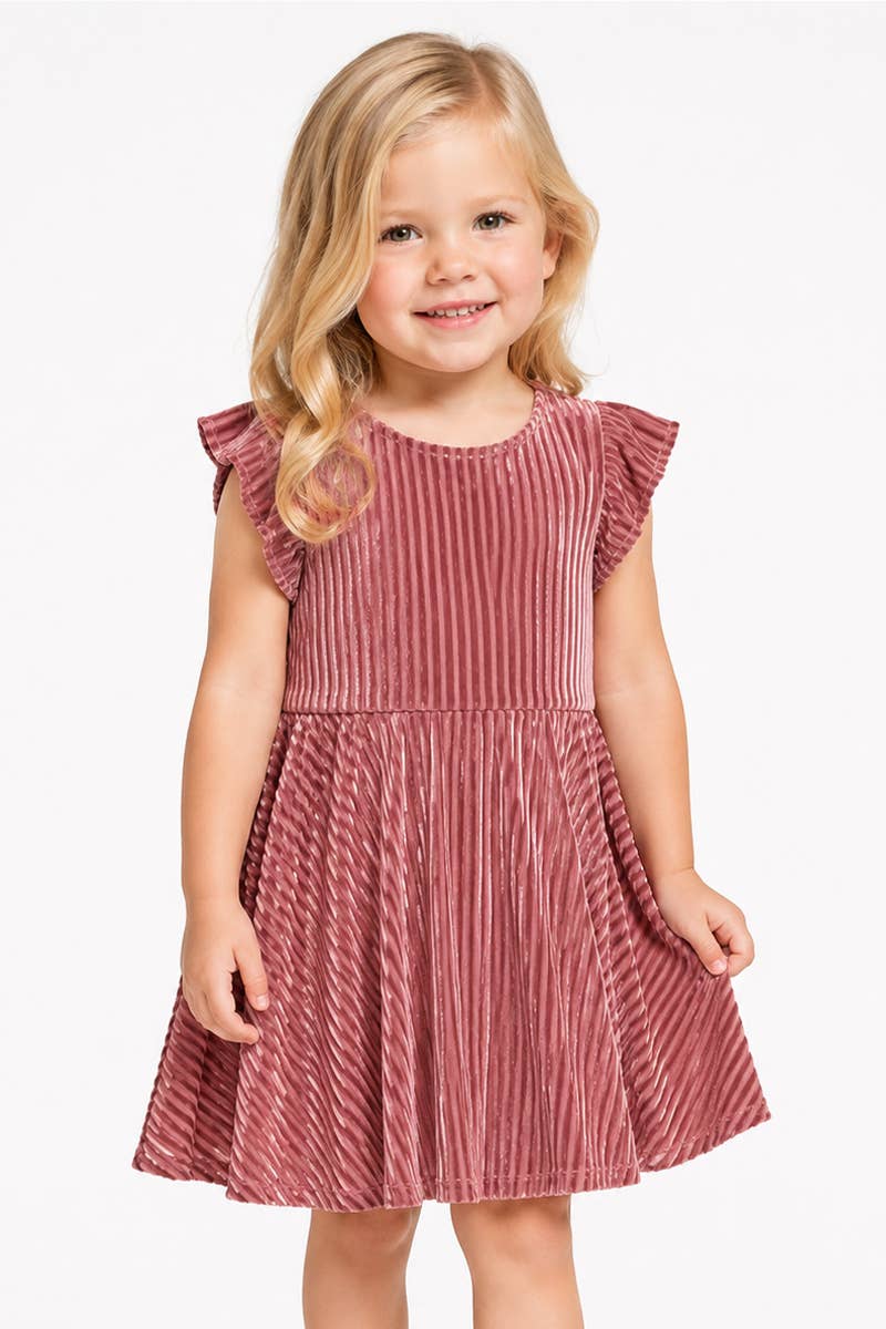 Toddler's Velvet Holidays Dress w/ Back Bow
