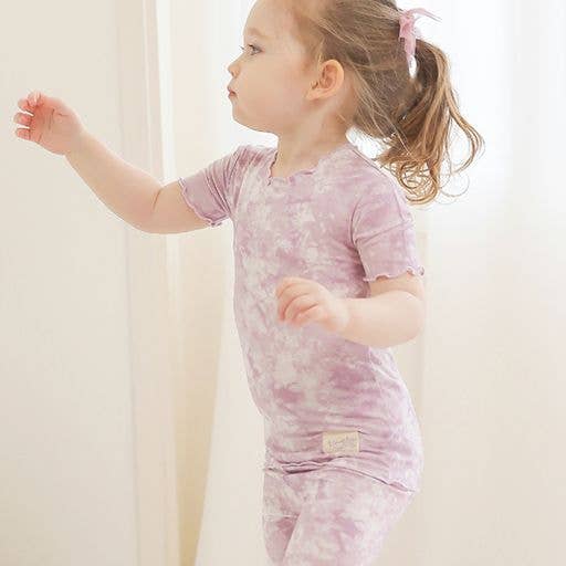 Bamboo Tie Dyeing Lavender Short Sleeve PJs