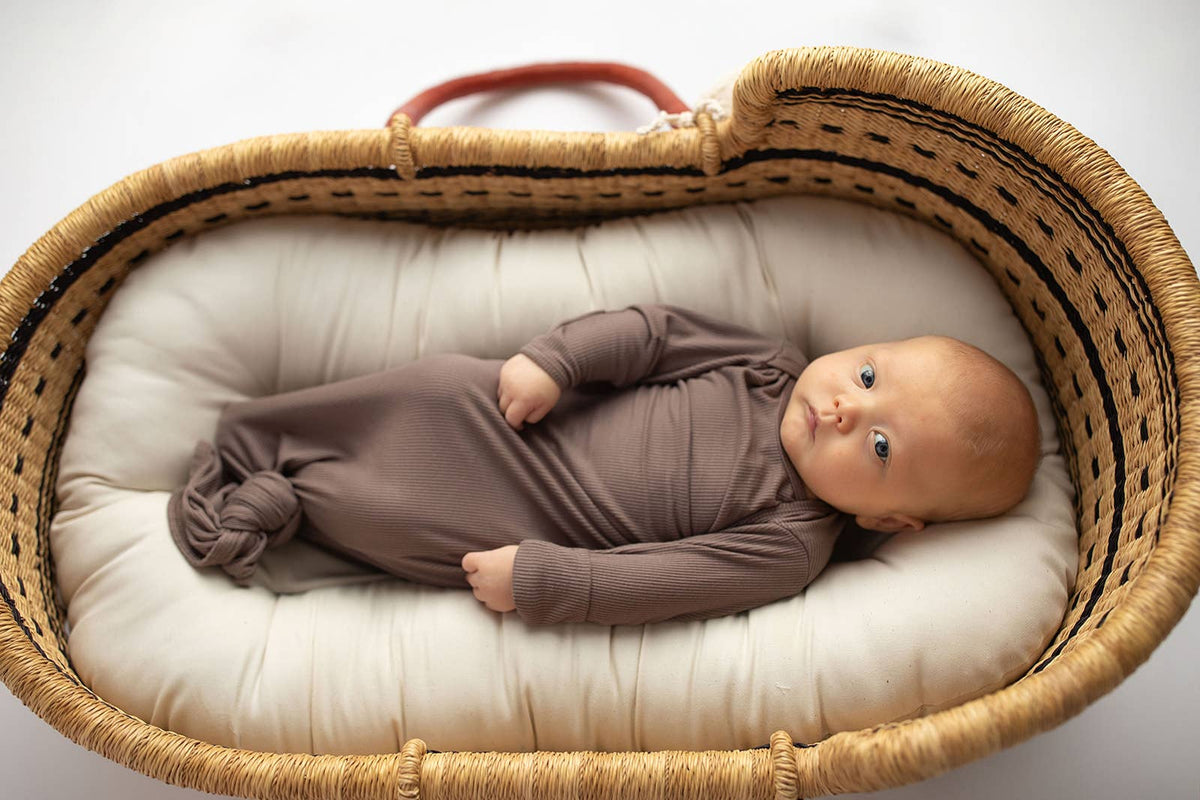 Cocoa Brown Ribbed Knotted Gown