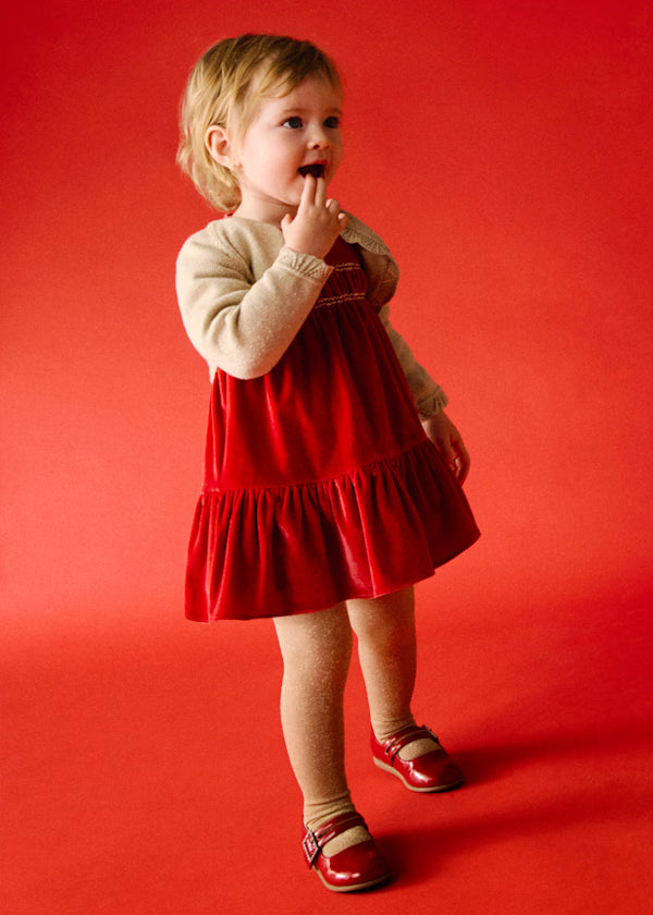 Baby Velvet Dress with Headband