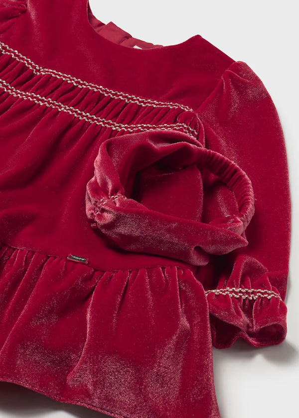 Baby Velvet Dress with Headband