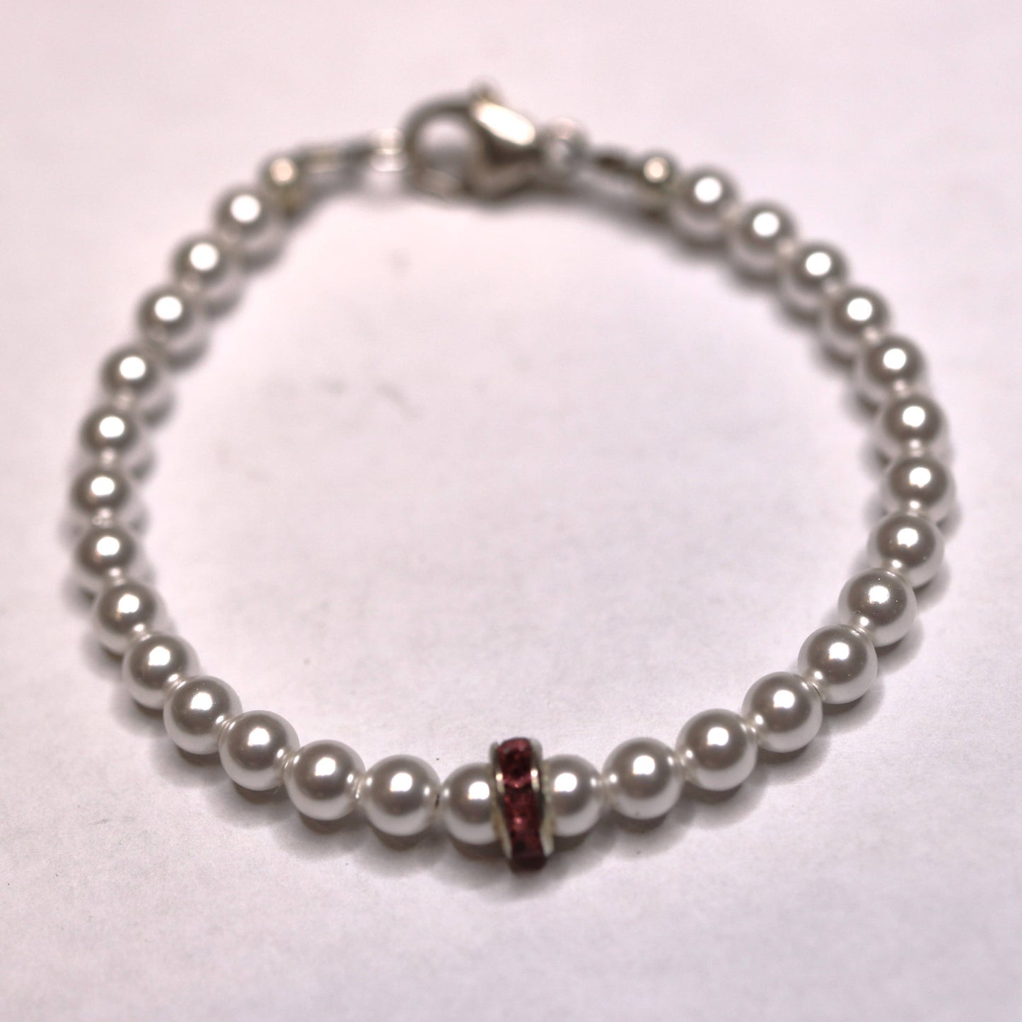 Classic Pearl (Rondel-Pink) Baby Child Kid Bracelet Jewelry