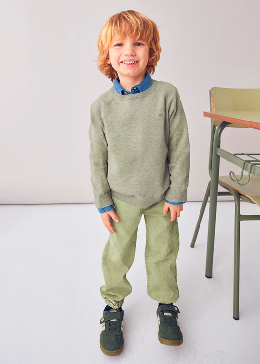 Boy Basic Sweater Heather Pistachio