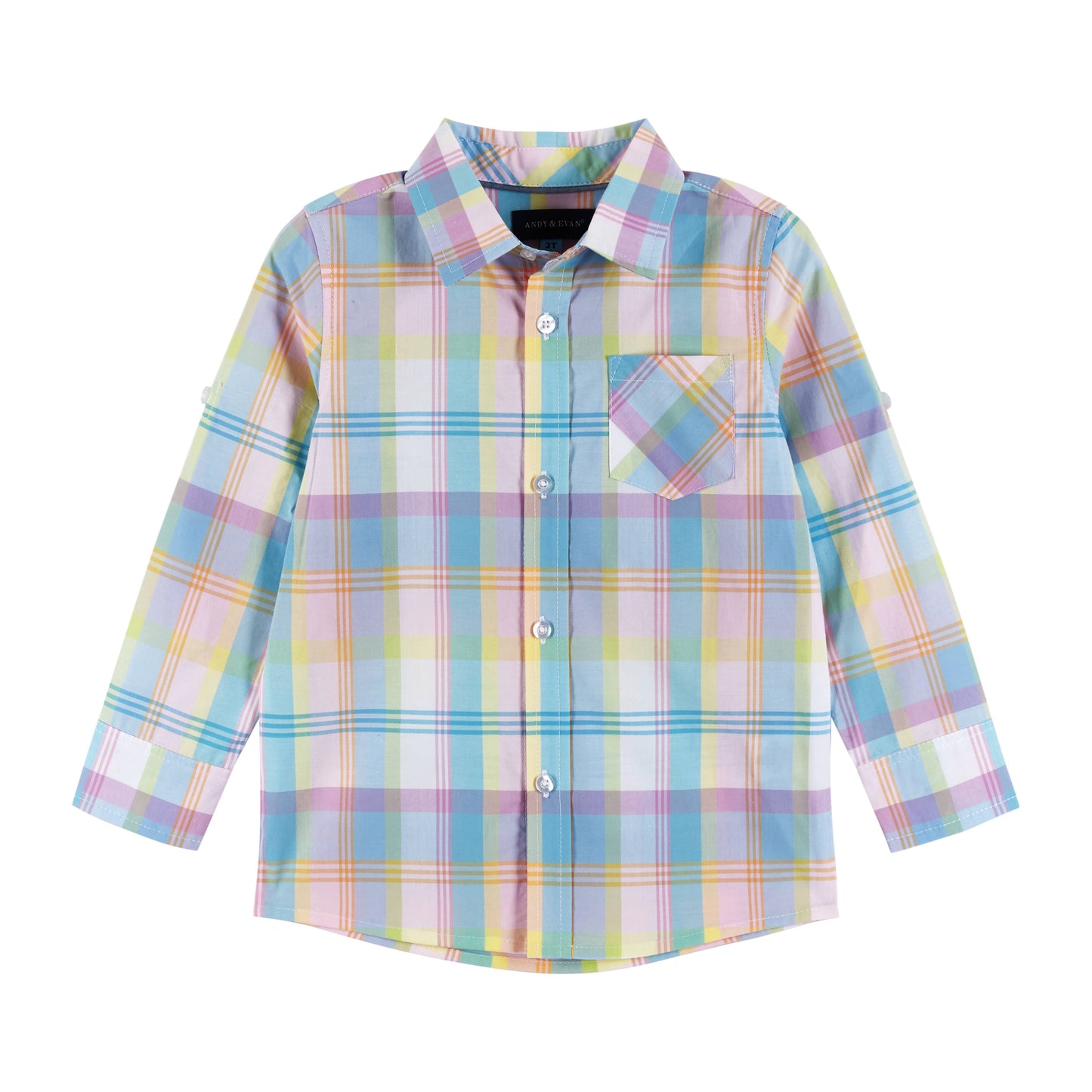 Boys Toddler Two-fer Plaid Button-down Easter Shirt
