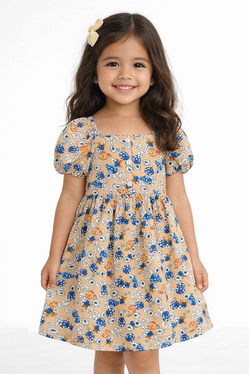 Toddlers Puff Sleeve Dress