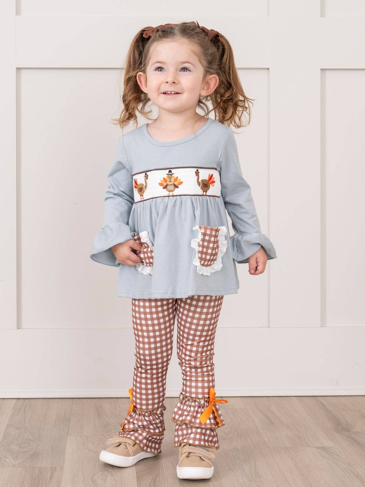 Smocked Turkeys Ruffle Outfit