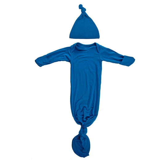 Blue Knotted Gown and hat