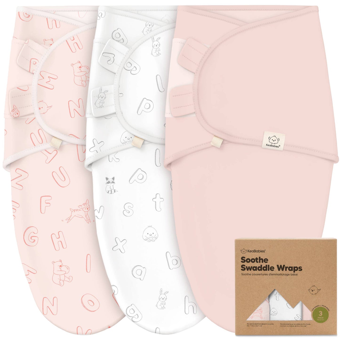 3pk Soothe Baby Swaddles 0-3 Months, Sleep Sack for Newborns