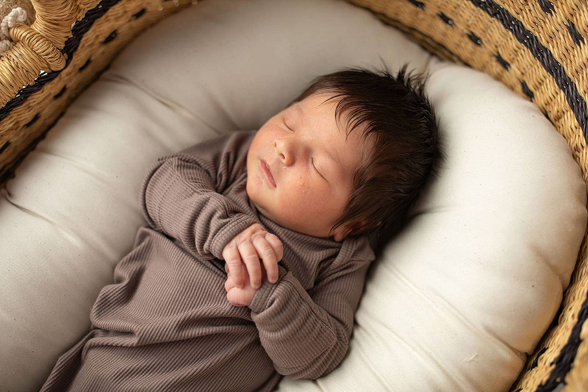 Cocoa Brown Ribbed Knotted Gown