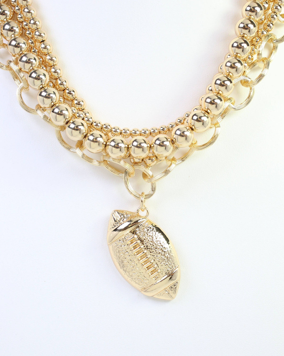 Beaded Layered football Necklace