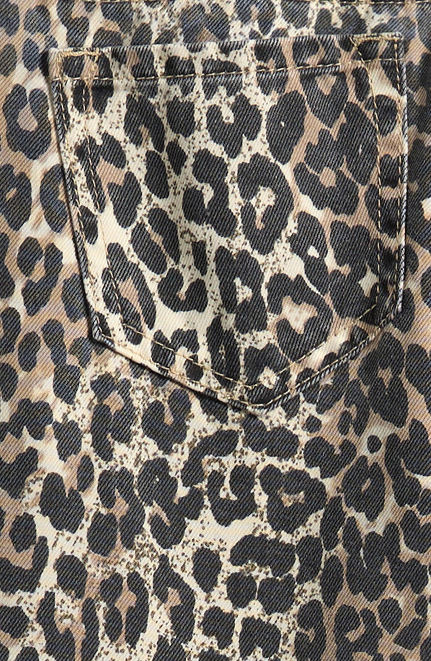 Leopard Print Wide Leg Jeans