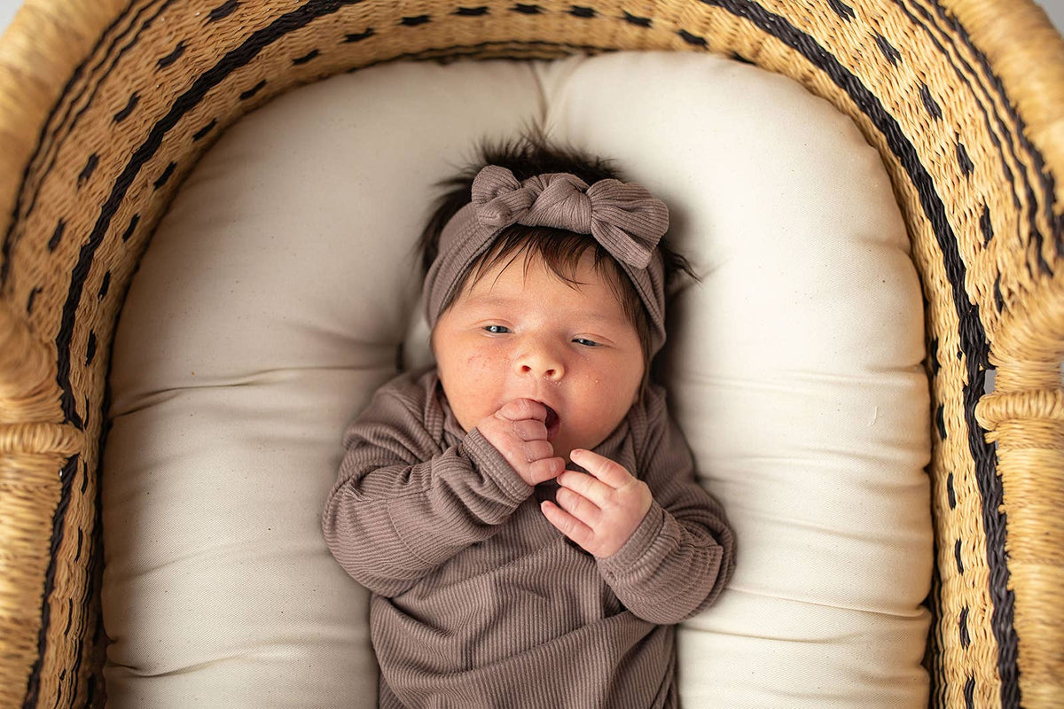 Cocoa Brown Ribbed Knotted Gown