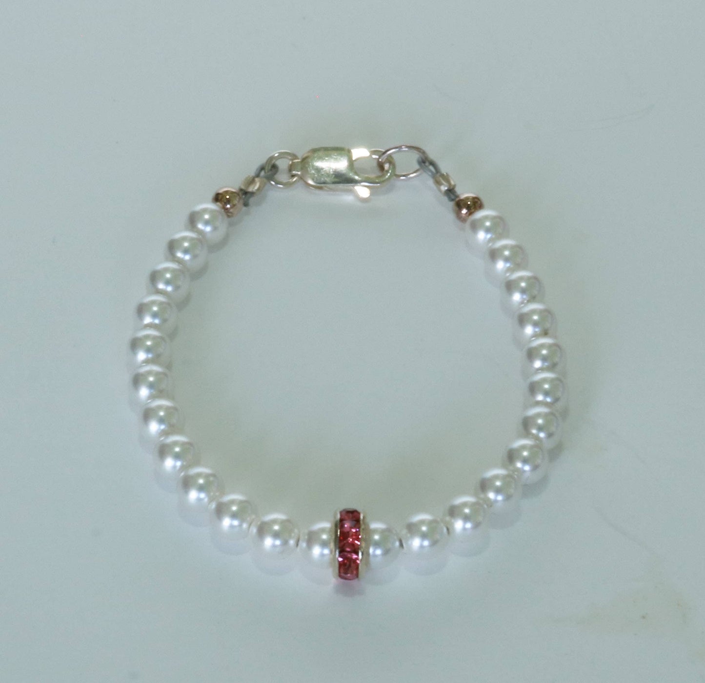 Classic Pearl (Rondel-Pink) Baby Child Kid Bracelet Jewelry