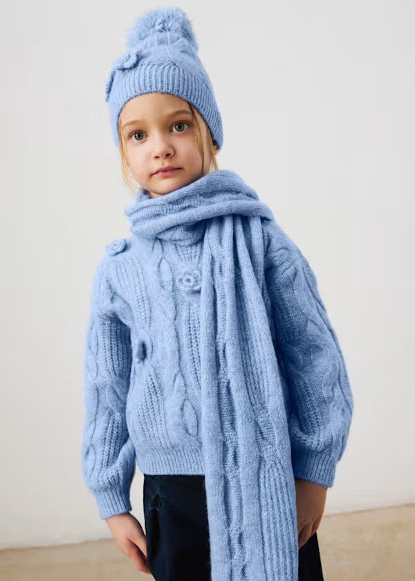 Girl Flower Applique Sweater