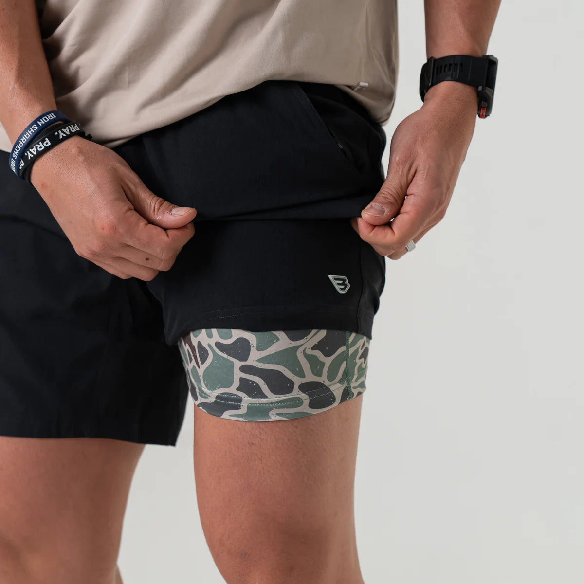 Athletic Short- Heather Black- Retro Duck Camo Liner