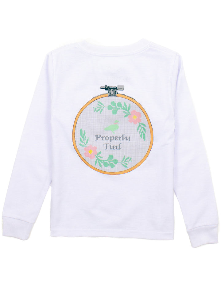 Girls Cross Stich Tee LS