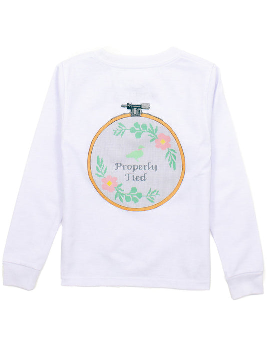 Girls Cross Stich Tee LS