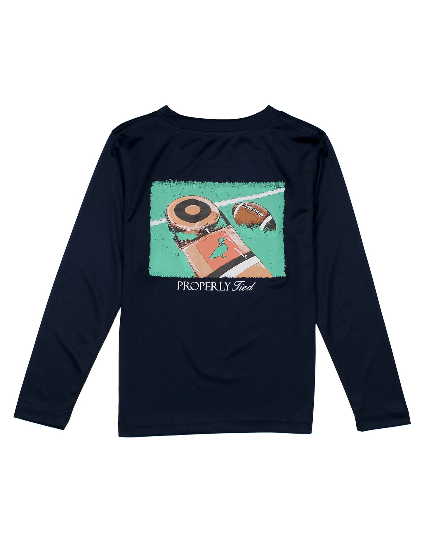 Boys Performance Tee LS First Down River Blue