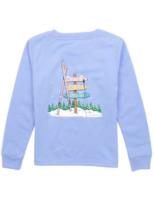 Ski Directions LS Tee - Light Blue