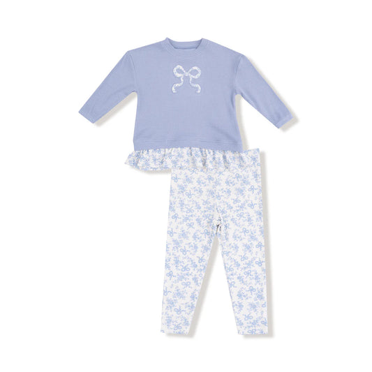 Romi Floral - Waffle Pullover w Rib Leggings