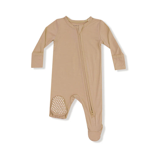Tan- 2 Way Zipper Footie